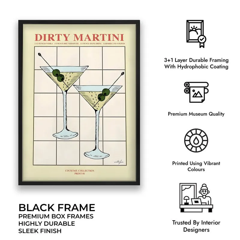 Dirty Martini Archival Canvas Wall Art - Black media 10