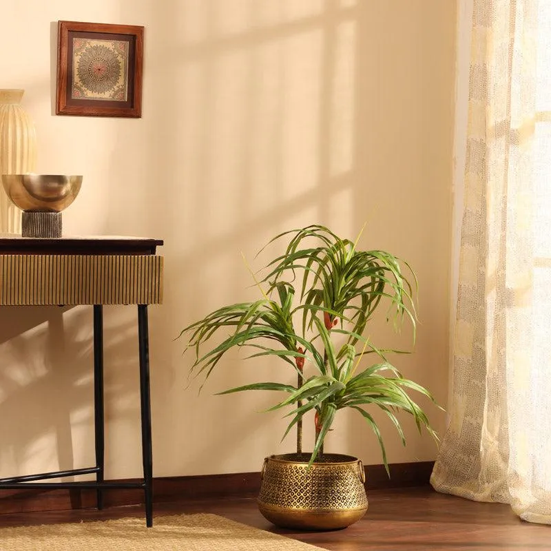 Artificial Realistic Dracaena Plant With Black Plastic Pot - 3 Feet media 3