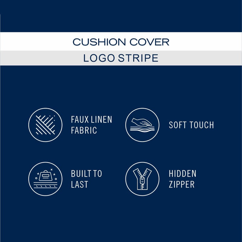 Nautica Logo Stripe Rectangular Cushion Cover (Red) - Set Of Two media 7