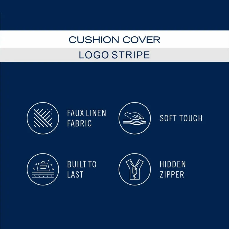 Nautica Logo Stripe Rectangular Cushion Cover (Red) - Set Of Two media 7