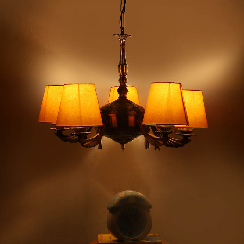 Worldy Conical Golden Antique Ceiling Lamp