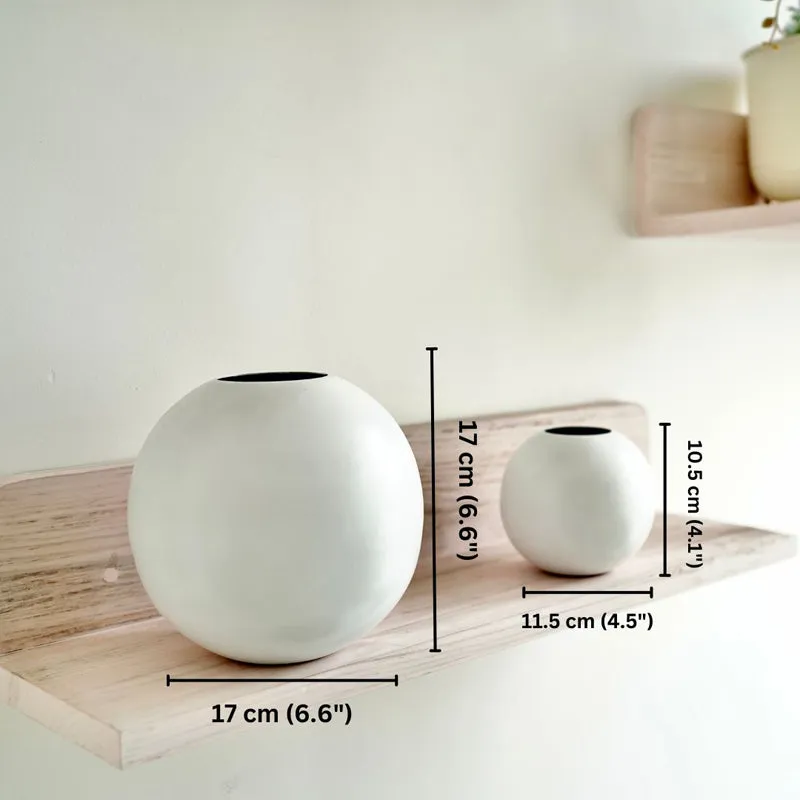 Zurmo Round Metal Vase (White) - Set Of Two media 4
