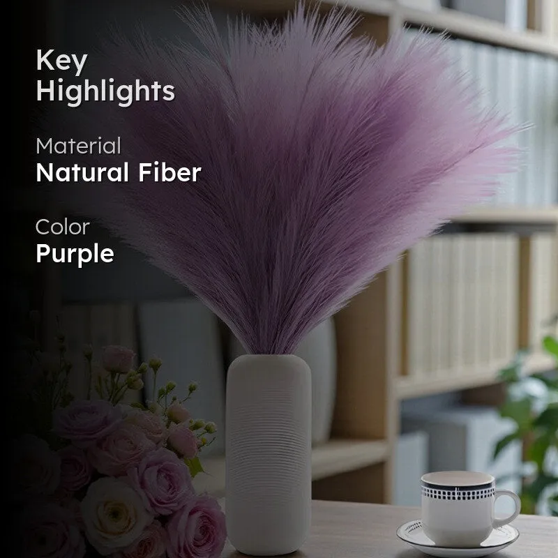 Artificial Feathery Pampas Grass (Soft Purple) - Set Of Four media 2