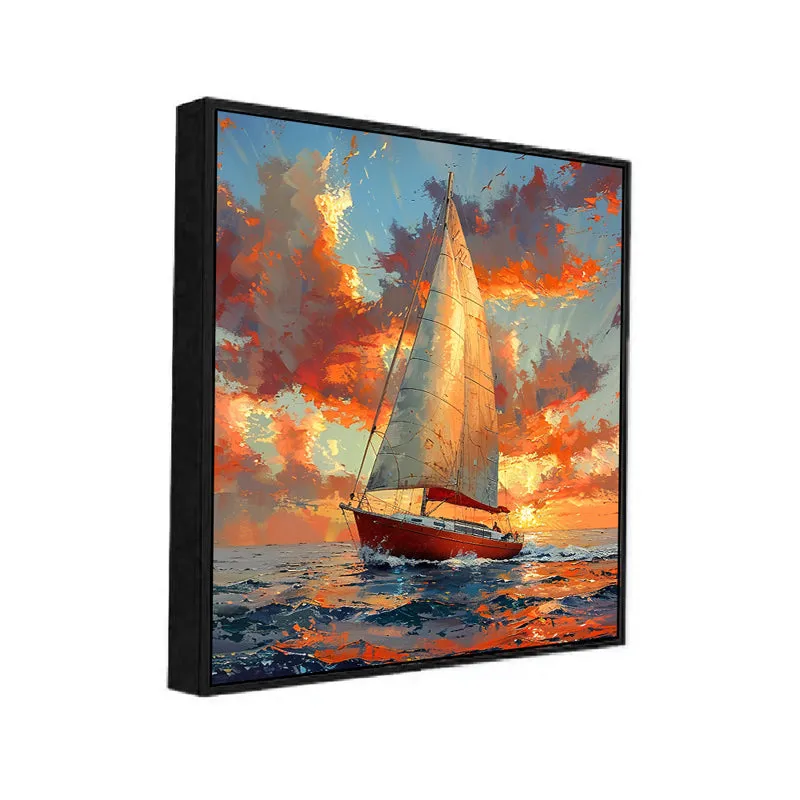 Sails Of Sunset Canvas Wall Art With Frame media 3