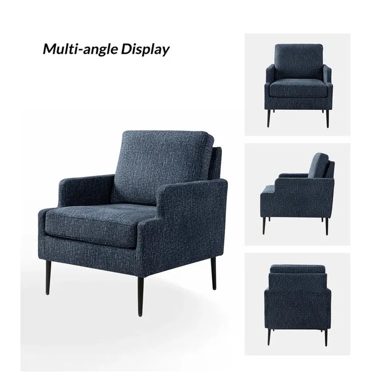Nexora Neem Wood Accent Chair - Blue media 5