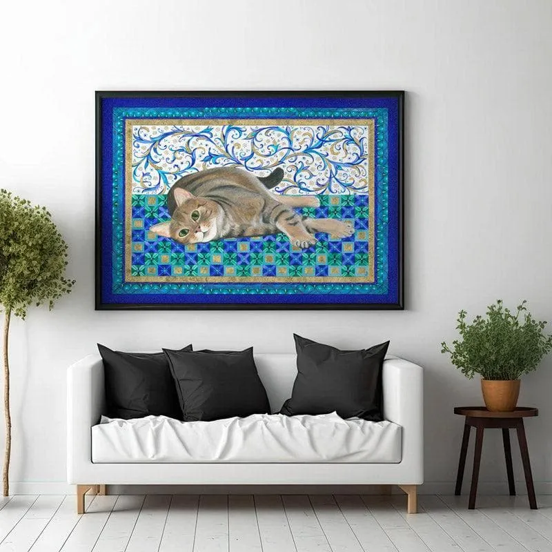Feline Fantasy Canvas Wall Painting - Black Frame media 3