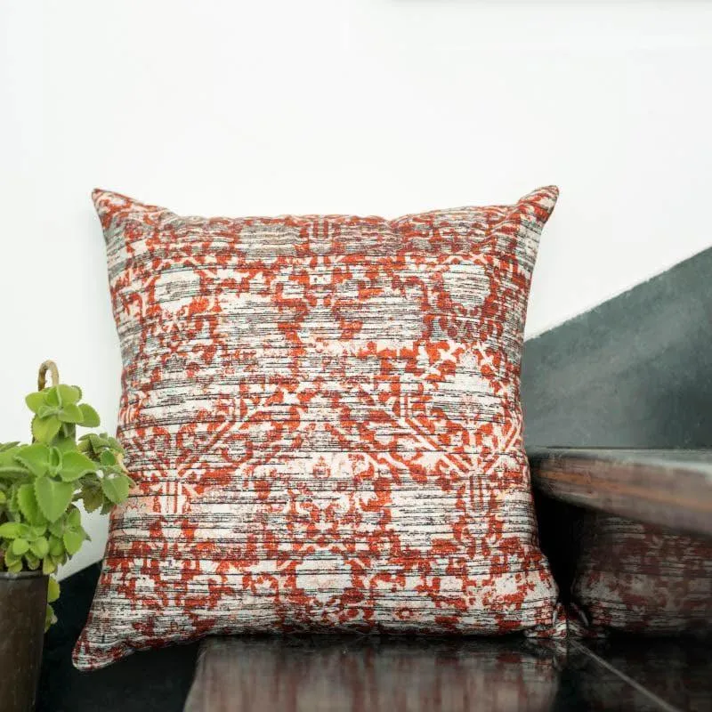Rust Abstract Print Cushion Cover media 1