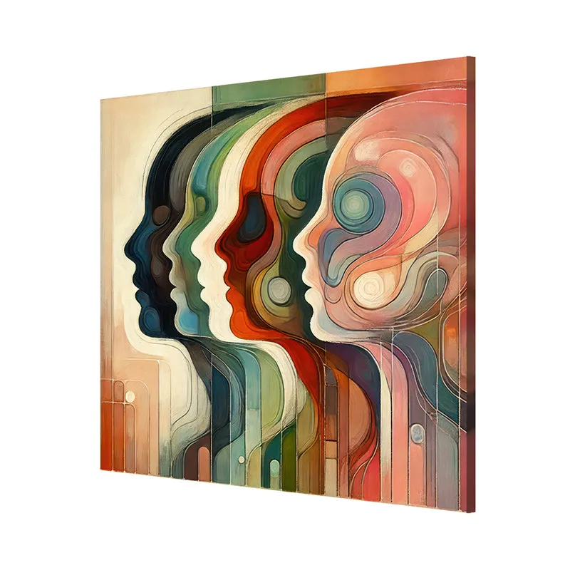 Multicolor Faces Wall Painting media 5