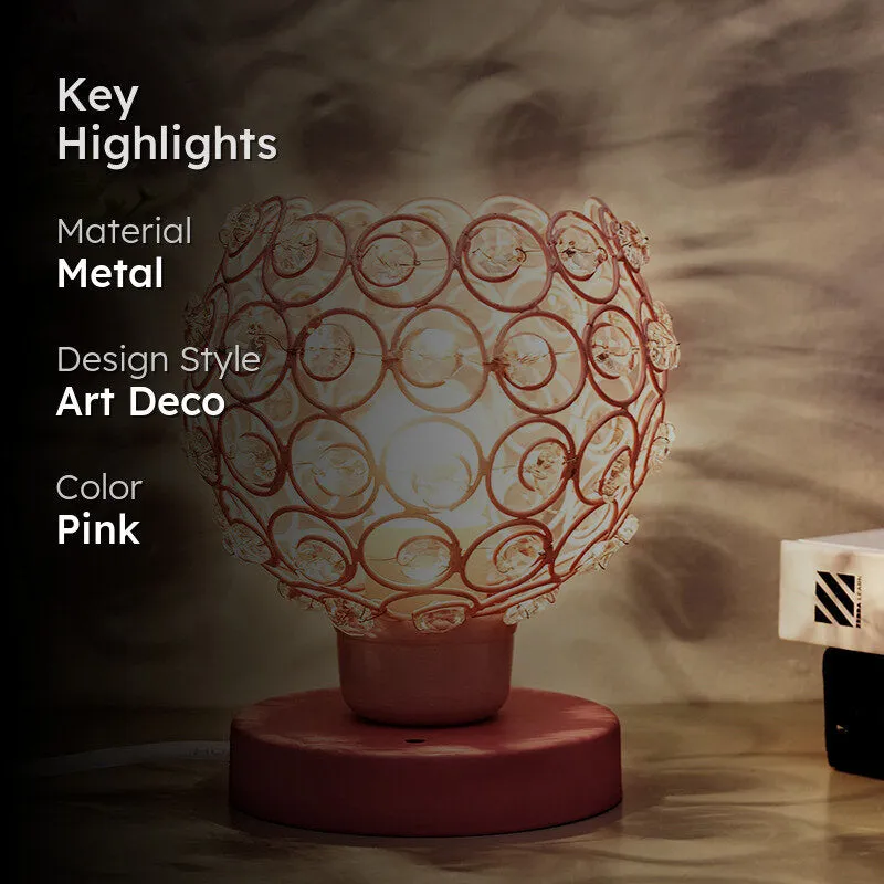 Crystal Swirls Metal Table Lamp - Pink media 2