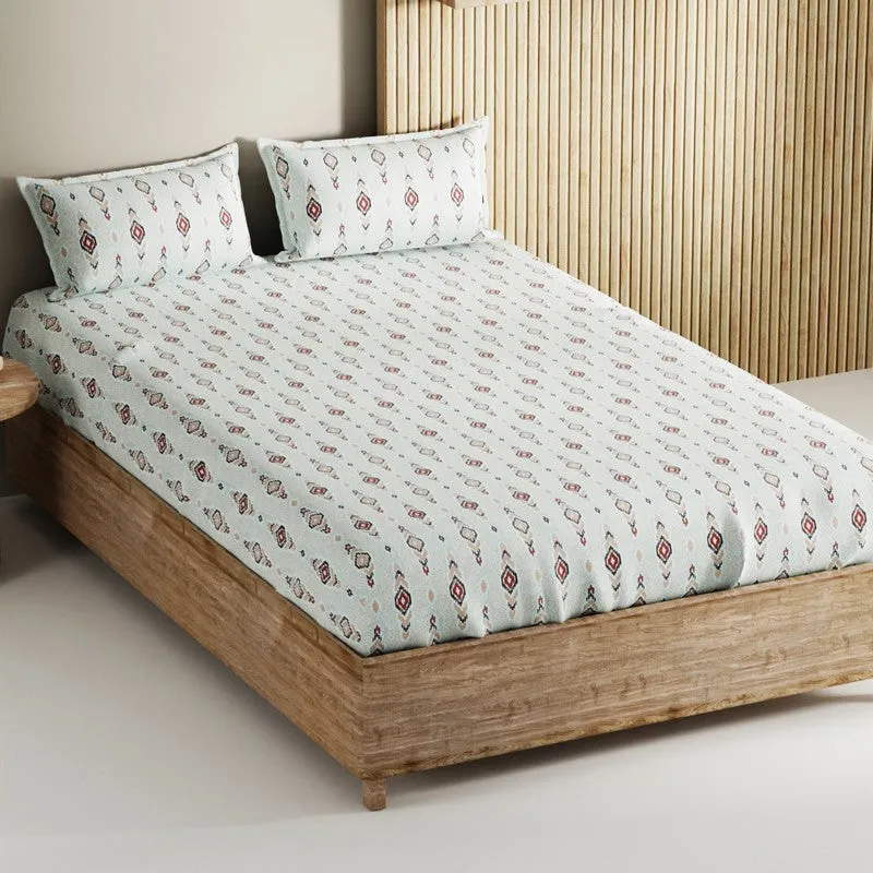 Deynor Cotton Bedsheet (Peach) - 144 TC media 1