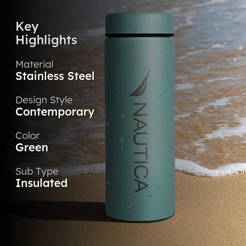 Nautica Crystallum Insulated Stainless Steel Hot & Cold Travel Bottle (Sage Green) - 500 mL media 2