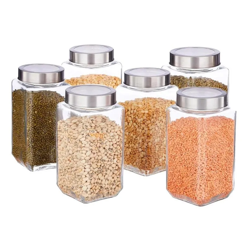 Pantry Glow Glass Jar (1000 mL Each) - Set Of Six media 4