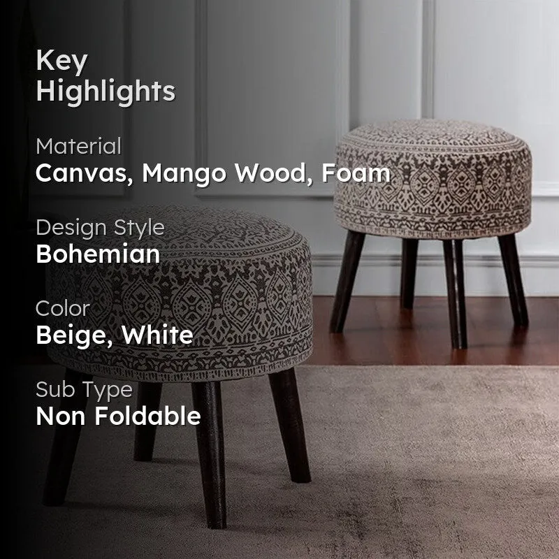 Dona Cotton Ottoman - Brown media 2