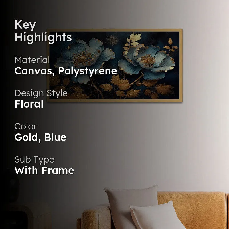 Luxe Peony Wall Painting With Frame media 2