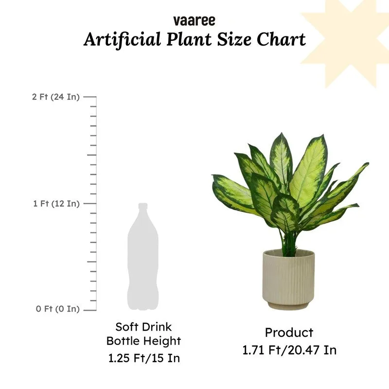 Faux Dracaena Artificial Plant With Black Fiber Pot - 1.7 Feet media 7
