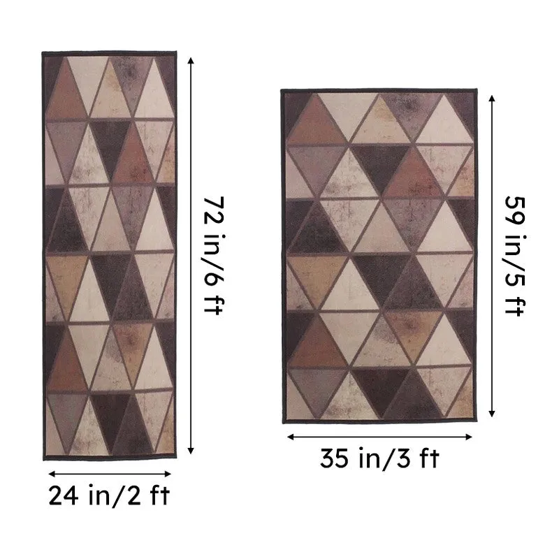 Earthy Triangles Anti-Skid Carpet media 7
