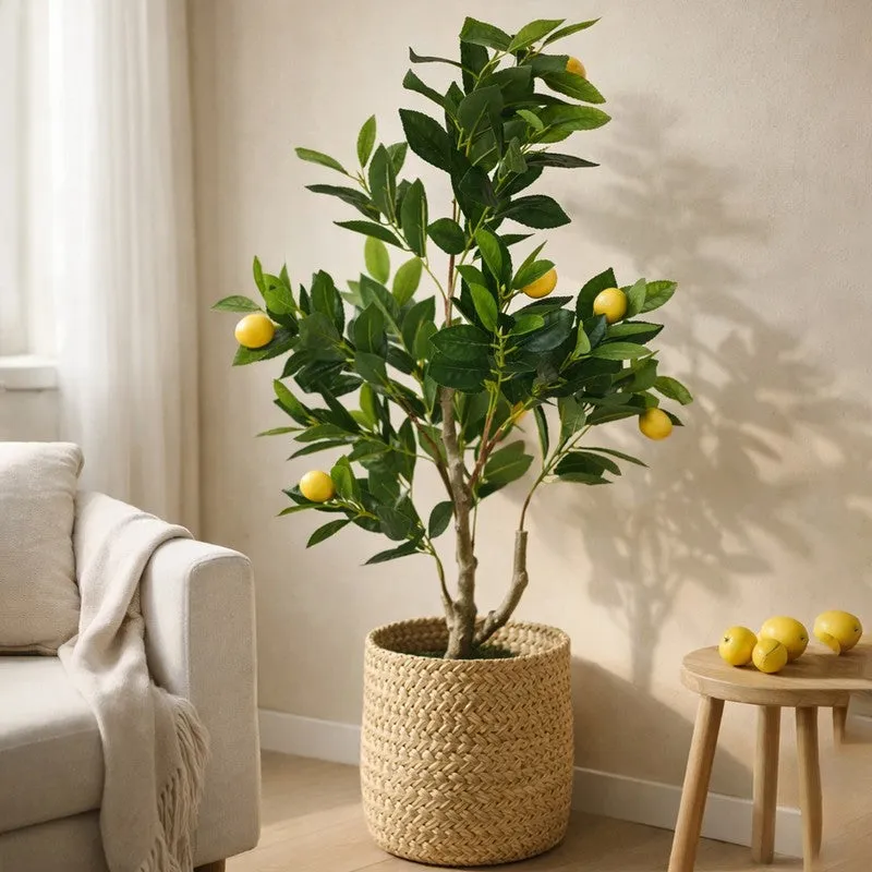 Lemon Aura Artificial Plant With Black Plastic Pot - 93 cm (3.1 ft) media 6