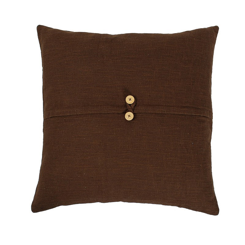 Woven Cotton Cushion Cover Brown - Set Of Two media 4