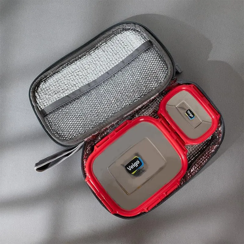 Delica Red Lunch Box With Pouch (550/150 mL) - Two Piece Set media 3
