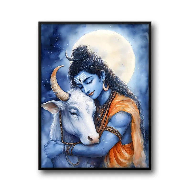 Kailasa Vihari Spiritual Archival Paper Wall Painting With Frame - Black media 5
