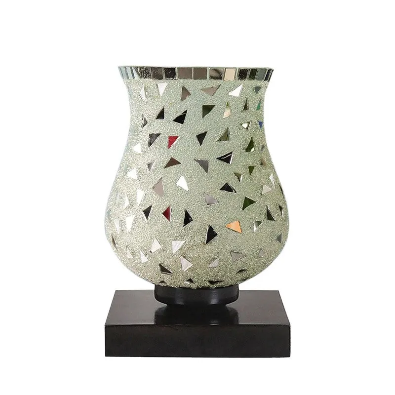Elunor Mosaic Glass Table Lamp With Wooden Base - Multicolor media 4