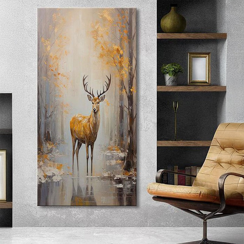 Woodland Deer Wall Painting