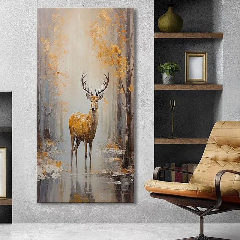 Woodland Deer Wall Painting media 1