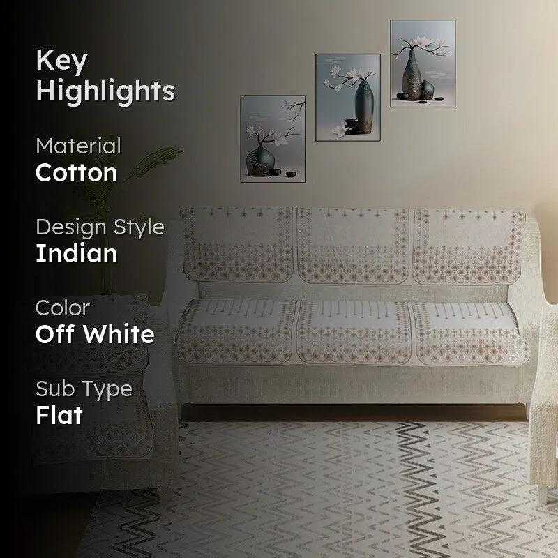 Emsy Cotton Sofa Cover - Off White media 2