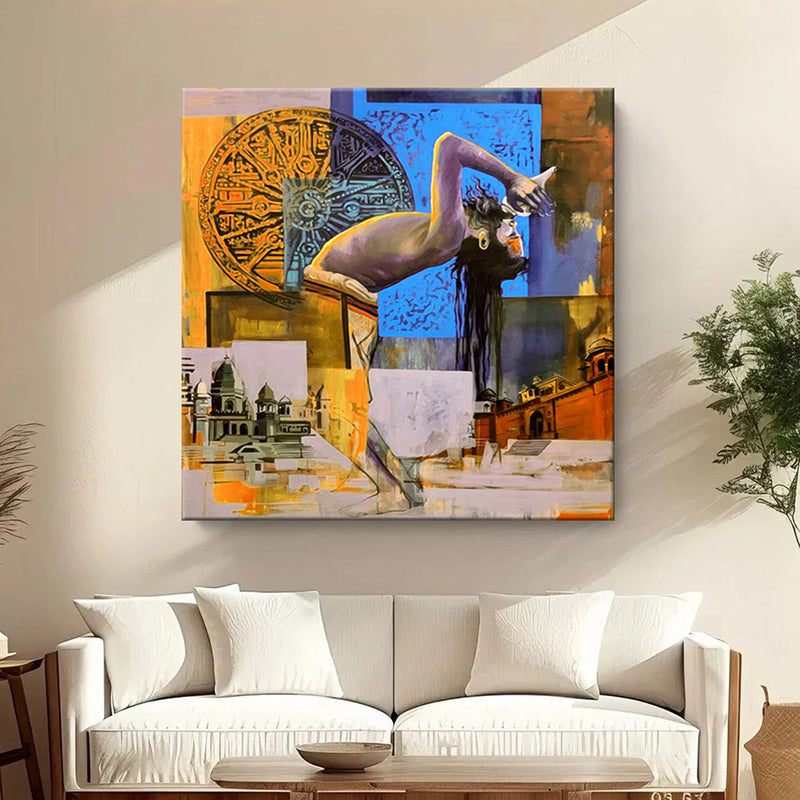 Spiritual Journey Poly Canvas Wall Painting
