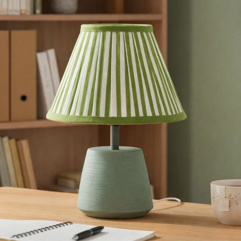 Everly Decorative Cotton Table Lamp - Green media 3