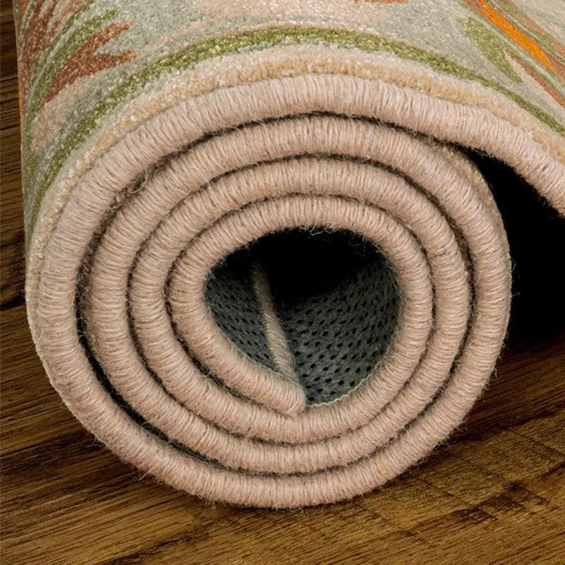 Loreth Hand Tufted Ethnic Wool & Nylon Carpet - Orange media 7