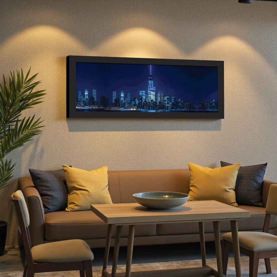 Noctra Night City Skyline Wall Painting With Frame media 5