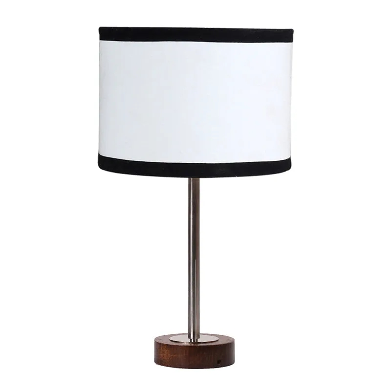 Cotin I Stripe Rodin Wooden Table Lamp - White,Silver,Brown media 4