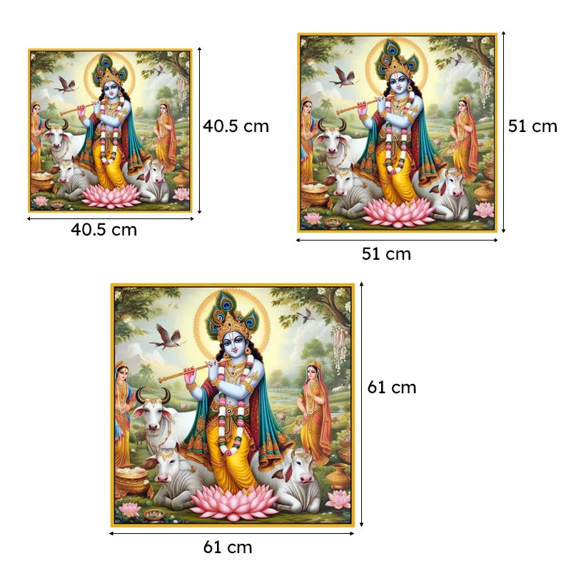 Vibrant Gopala Canvas Wall Art With Frame media 6