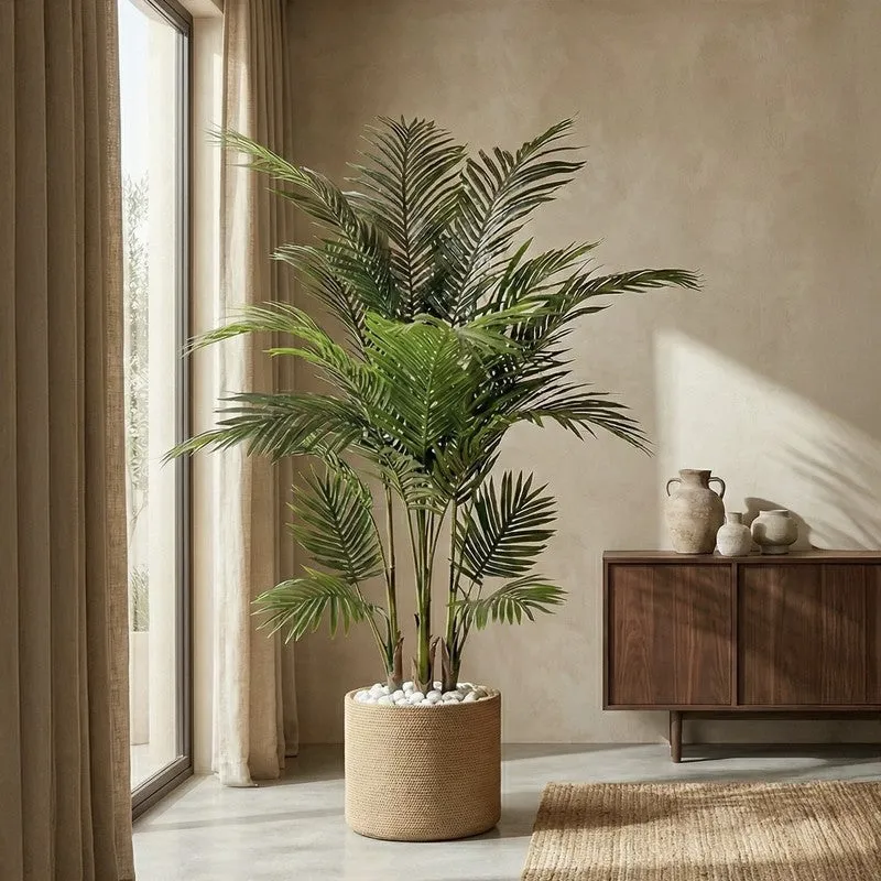 Palmora Artificial Areca Palm Plant With Black Plastic Pot - 4.9 ft media 5