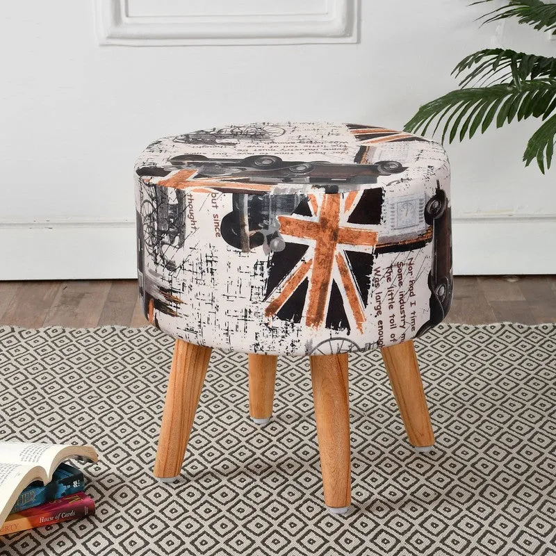 Travisco Uk-print Velvet Ottoman - Multicolor media 1