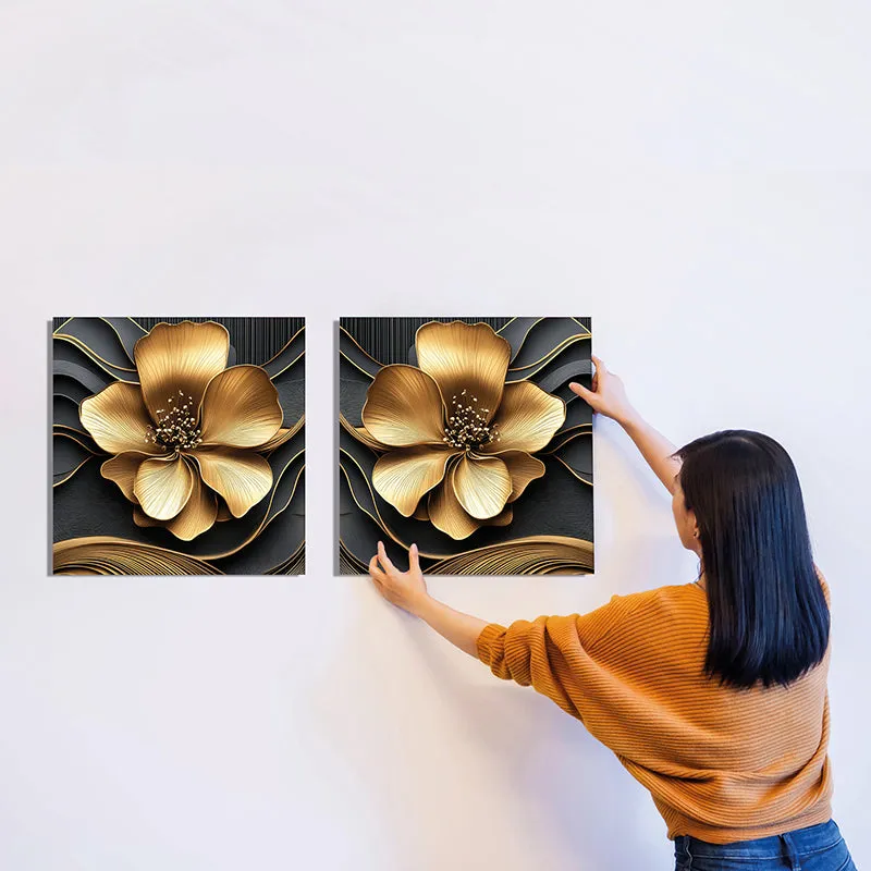 Aurum Relief Canvas Wall Art - Set Of Two media 6