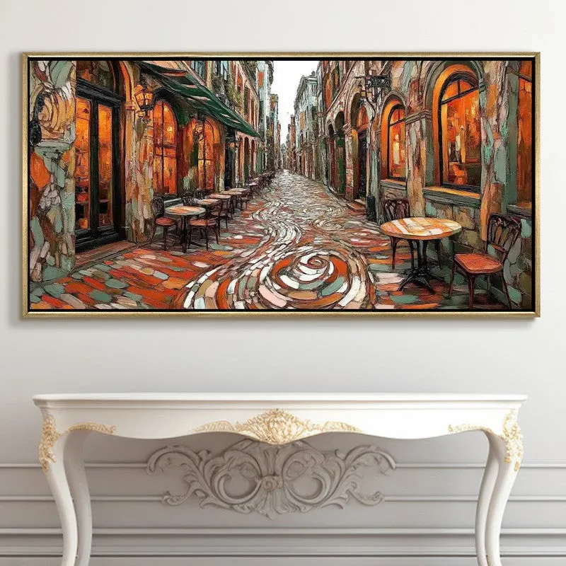 Echoes of the Alley Canvas Wall Painting With Frame media 5