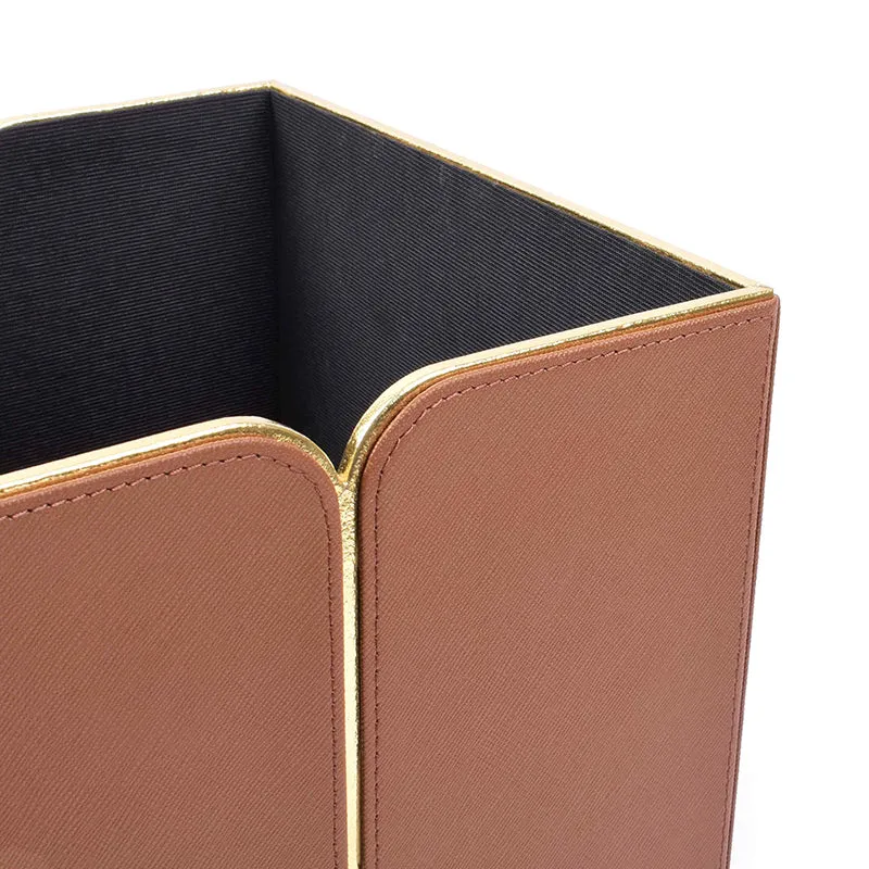 Ceastra Faux Leather Dust Bin - Brown media 7