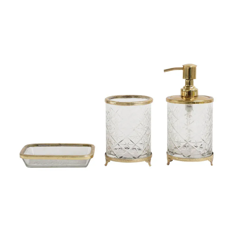 Mamba Crystal Cut Bathroom Set - Gold media 4