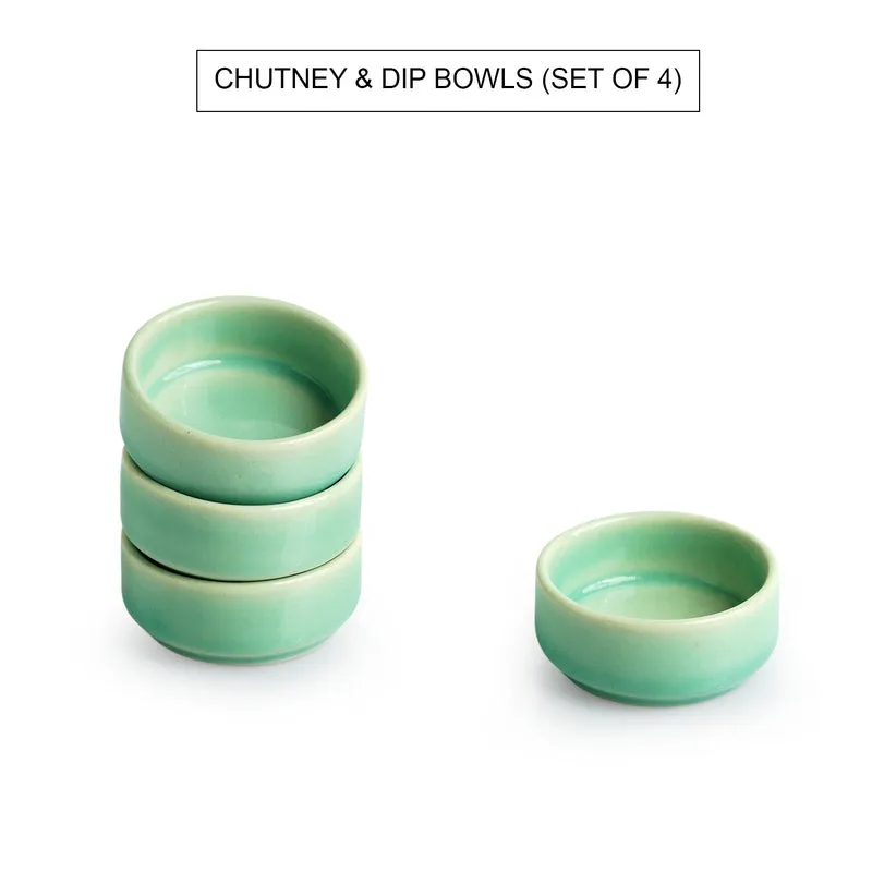 Oceano Green Dip Bowl (30 ML) - Set Of Four media 3