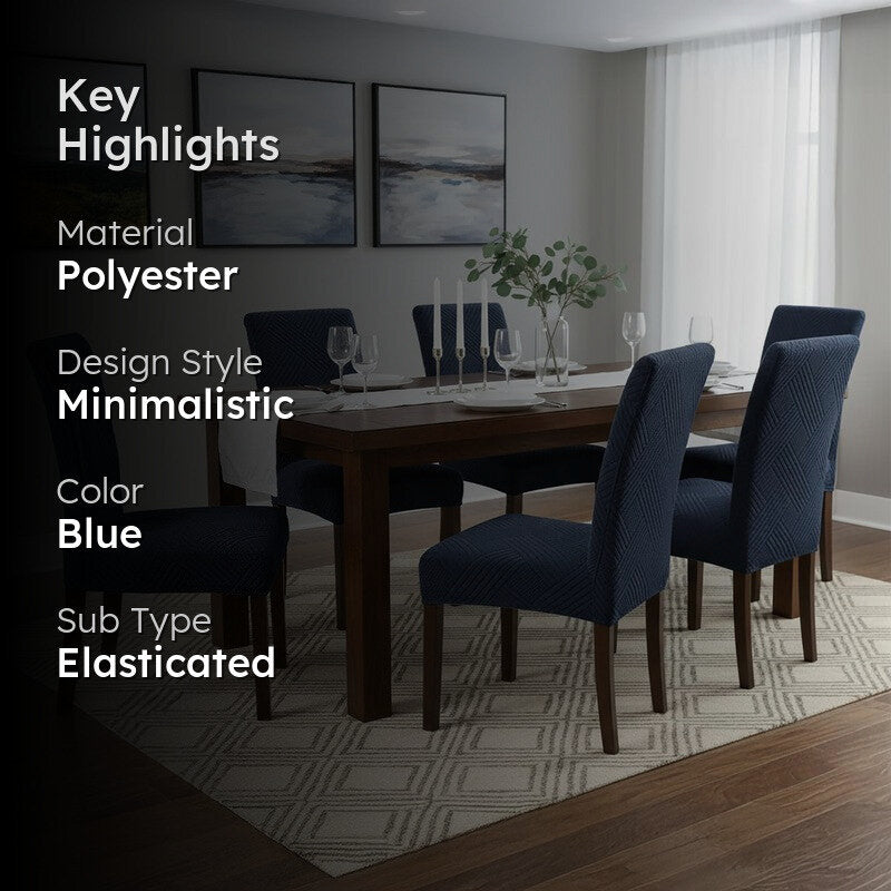 Rivexa Softs Chair Cover (Blue) - Set Of Six media 2