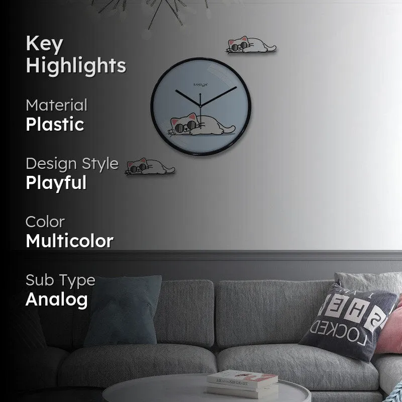 Kitty Tick Wall Clock media 2