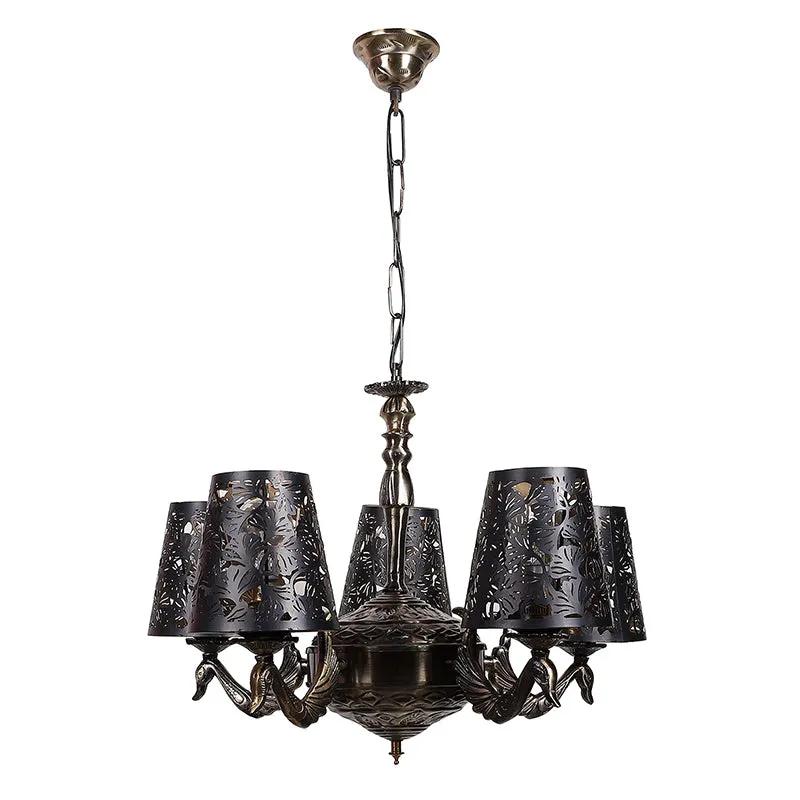 Bloomy Etched Mayoor Golden Antique Ceiling Lamp media 3