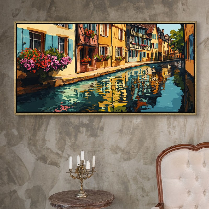 Silent Reflections Canvas Wall Painting With Frame