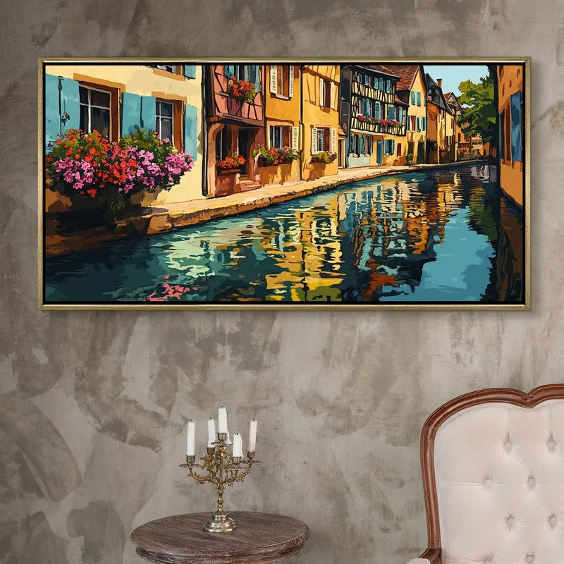 Silent Reflections Canvas Wall Painting With Frame media 1