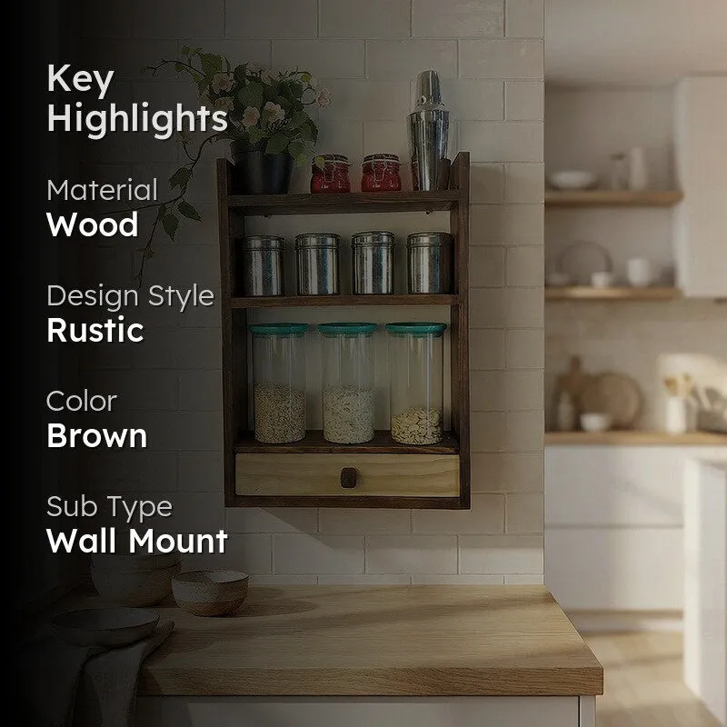Anglus Wooden Kitchen Storage Rack media 2
