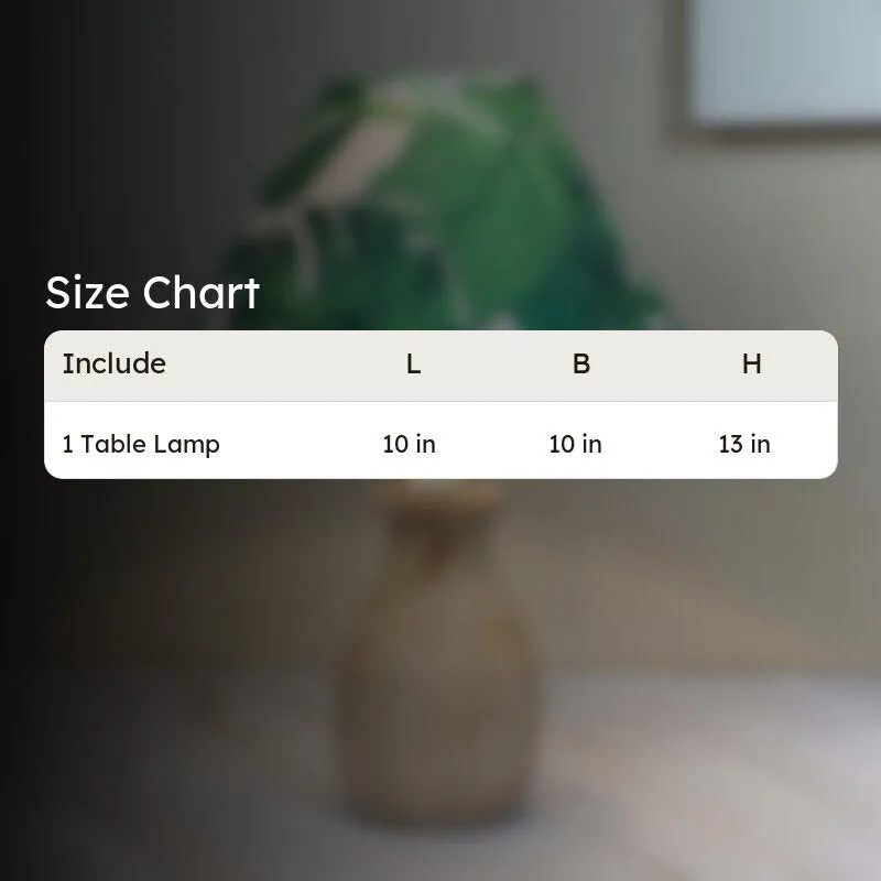 Kaizen Curve Printed Mango Wood Table Lamp - Green,White,Brown media 7