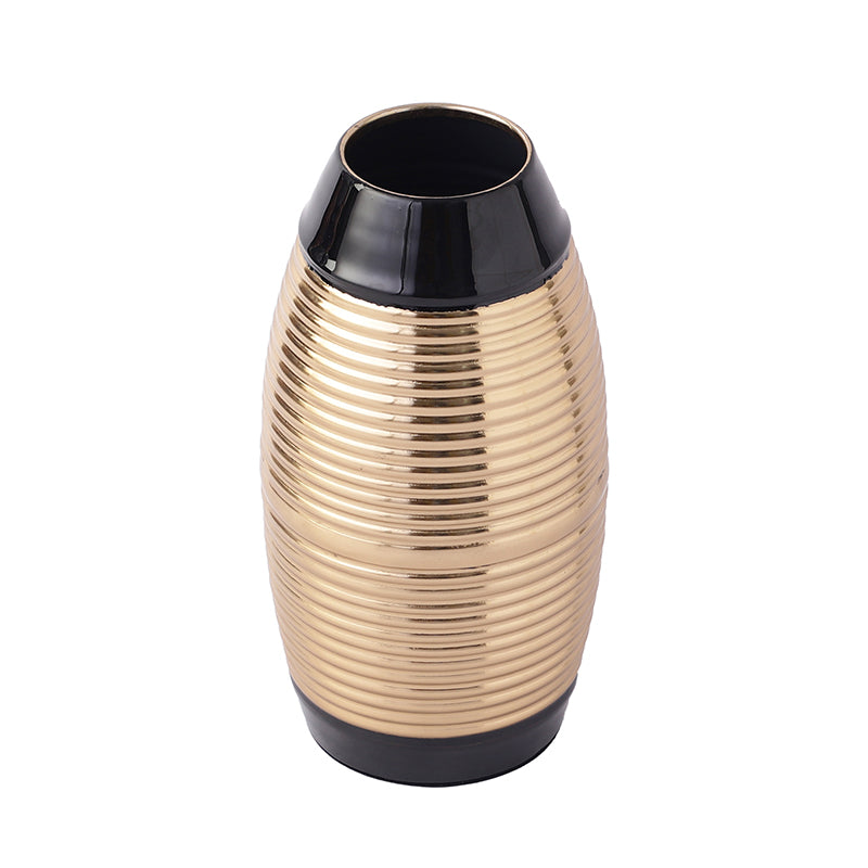 Malva Aluminium Vase - Gold & Black media 4