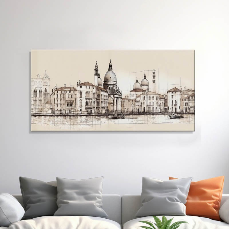 Vintage Cityscape Wall painting